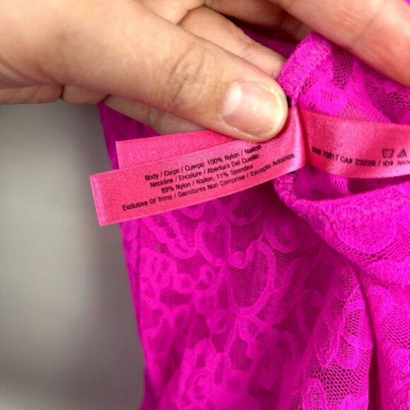 Victorias Secret the lacie hot pink intimates‎ lace halter top size medium - Picture 11 of 12